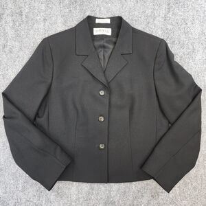Orvis Blazer Womens 12R Black Wool Blend Made in USA Professional Career Coat